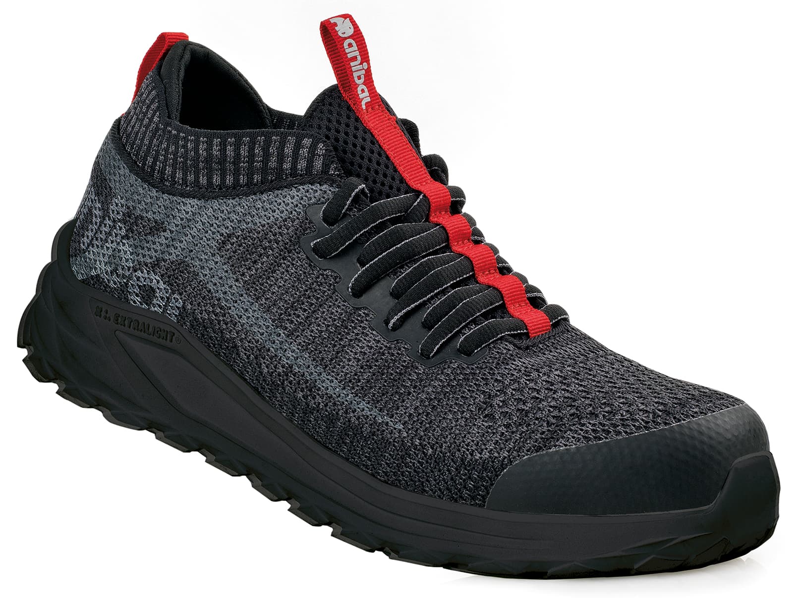 Sapato de segurança QART X2 preto e vermelho com sola Extralight