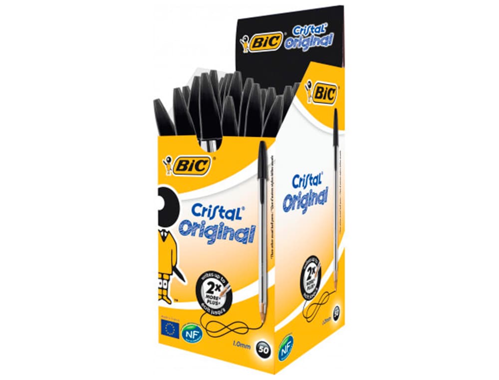 Caixa de 50 esferográficas BIC Cristal Original Preto