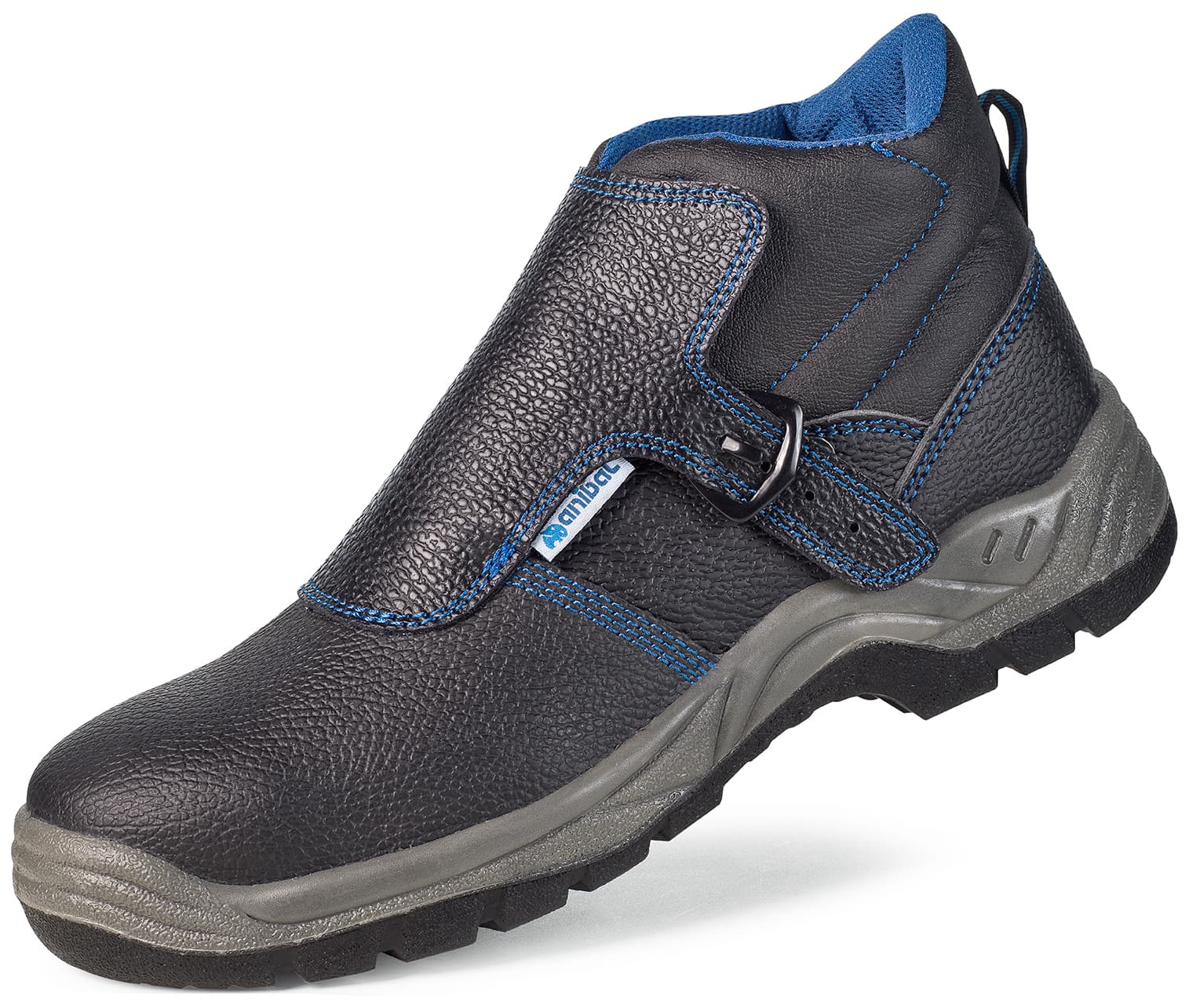 Bota de soldador VULCANO preta com fecho de fivela