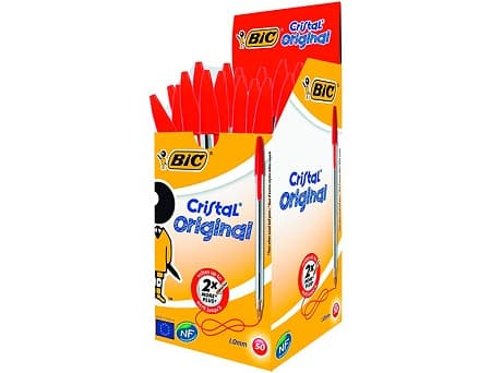 Caixa de 50 esferográficas BIC Cristal Original Vermelho